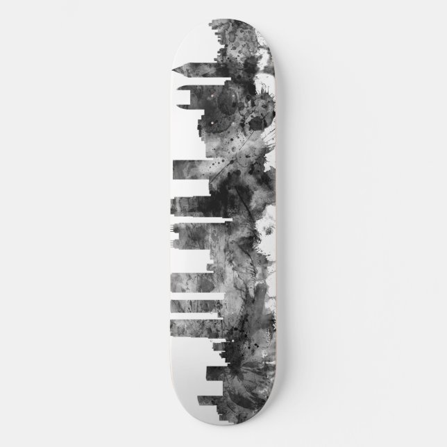 Skateboard Atlanta Georgia Skyline noir blanc (Recto)