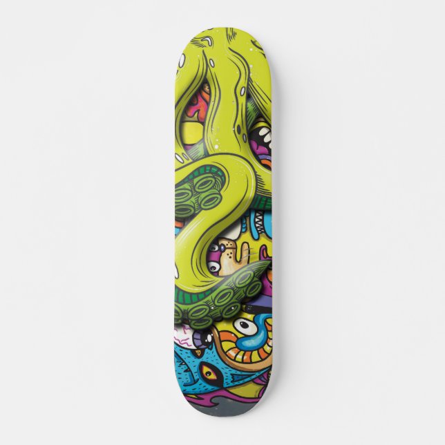 Skateboard Attaque à la pieuvre (Devant)