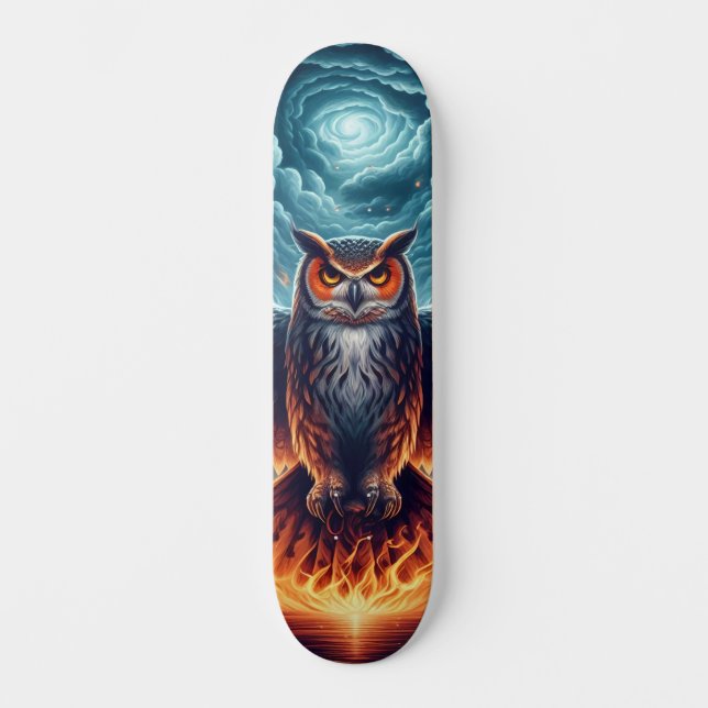 Skateboard Au-dessus et au-dessous - Wise Owl Art (Recto)