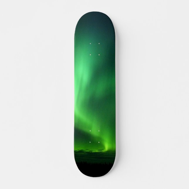 Skateboard Aurora Borealis Lights Nordique Alaska Sky Green S (Devant)