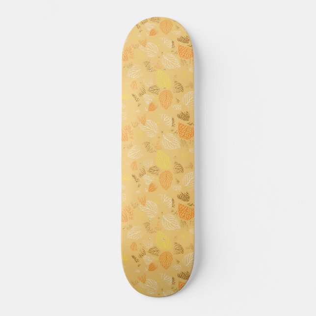 Skateboard Automne, Motif de feuilles 4 (Recto)