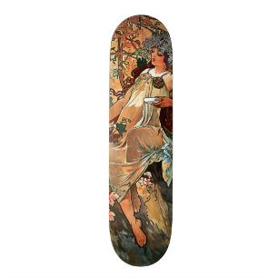 Skateboard Automne par Alfons Mucha 1896