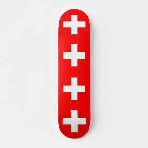 Skateboard avec drapeau de la Suisse