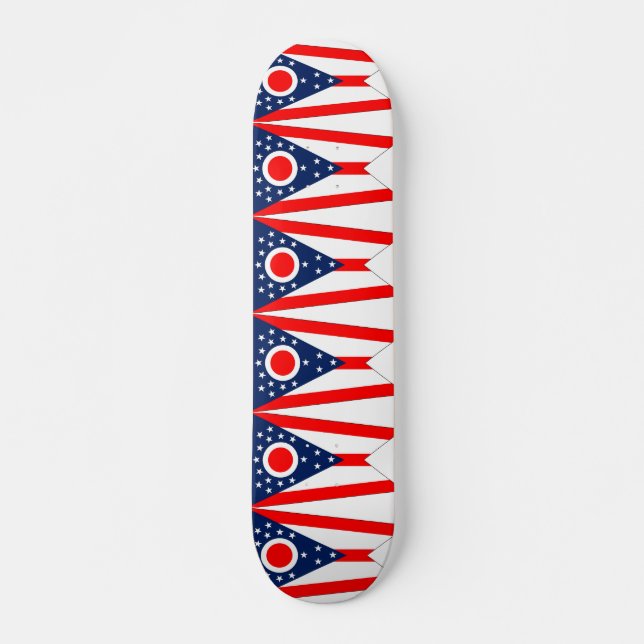 Skateboard avec drapeau de l'Ohio (Devant)