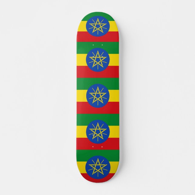 Skateboard avec drapeau d'Ethiopie (Devant)