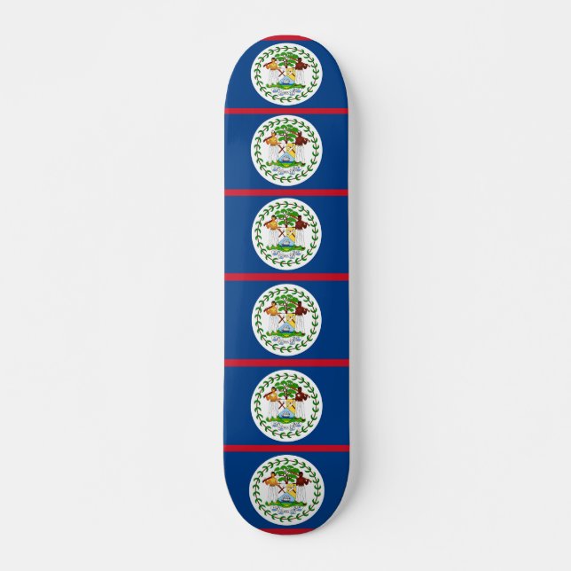Skateboard avec drapeau du Belize (Devant)