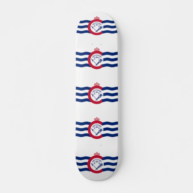 Skateboard avec le drapeau de Cincinnati, Ohio, US (Devant)