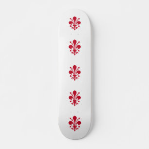 Skateboard avec le drapeau de Florence, Italie
