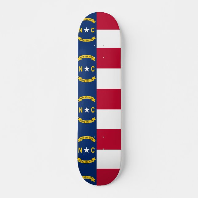 Skateboard avec le drapeau de la Caroline du Nord (Devant)