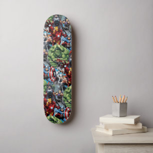 Skateboard Avengers Classiques   Hulk menant les Avengers