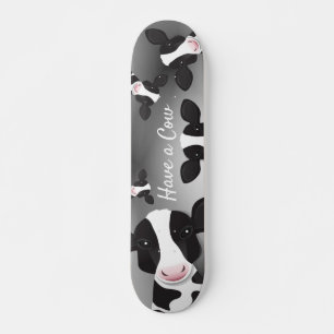 Skateboard Avoir une vache Tan Black White Grey Animal