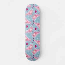 Skateboard Axolotl Love rose 