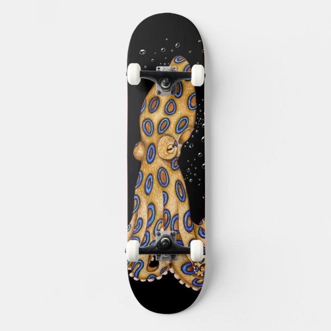 Skateboard Bague bleue Octopus et l'art des bulles (Recto)