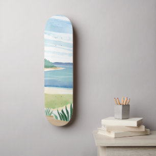 Skateboard Baie d'herbe de plage   Mer côtière océanique à l'