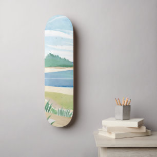 Skateboard Baie d'herbe de plage   Mer côtière océanique à l'