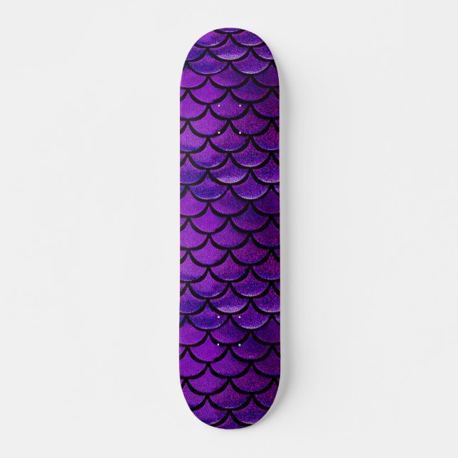 Skateboard Balances de sirènes bleues et violettes (Devant)