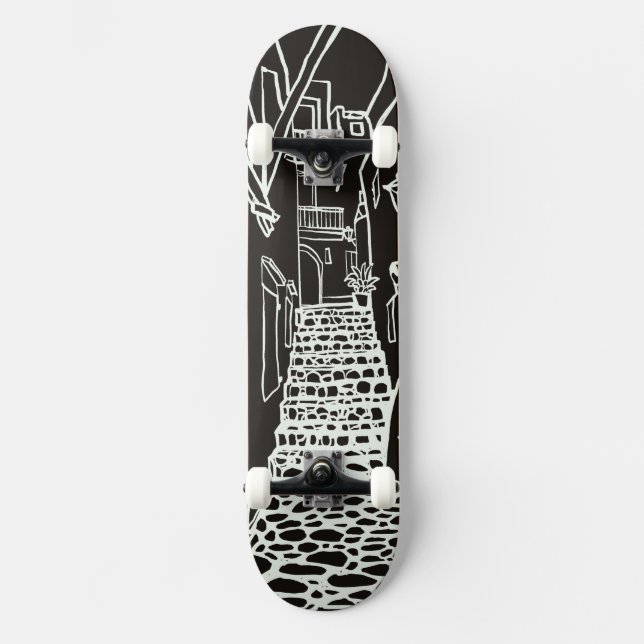 Skateboard Balearic Islands Line Art Skate Deck (Recto)