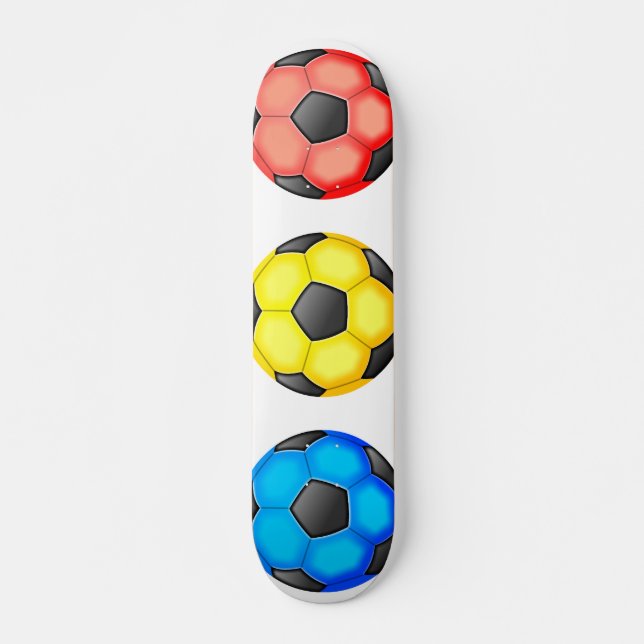 Skateboard Ballons de football colorés (Devant)