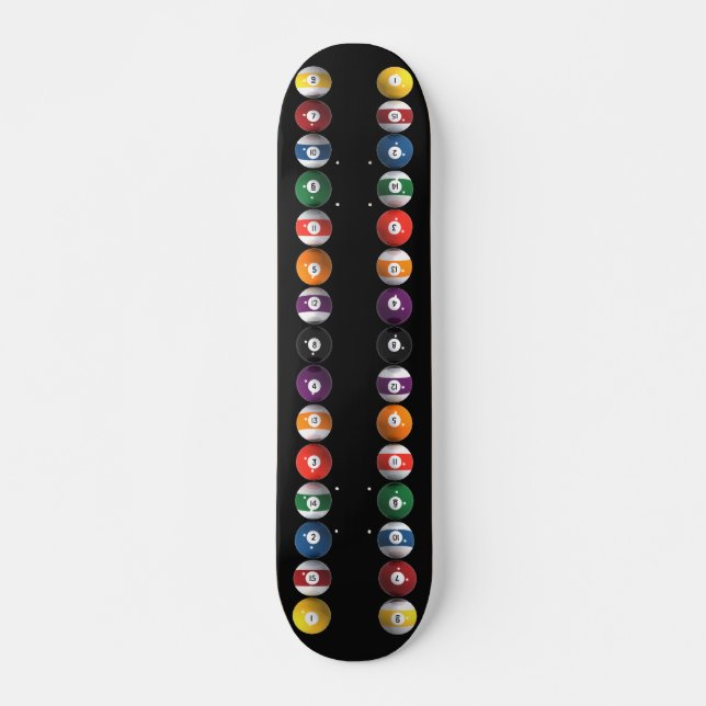 Skateboard Ballons de piscine / Billard : Skate sur mesure (Devant)