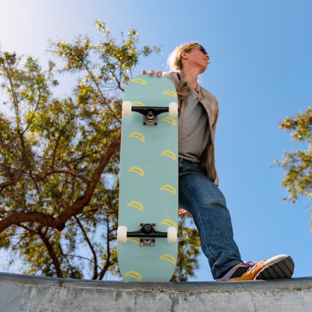 Skateboard Banane jaune tirant bleu motif (Extérieur 1)