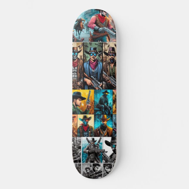 Skateboard bande dessinée de cowboys (Recto)