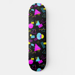 SKATEBOARD BANDE RÉTRO FORMES COLORÉES