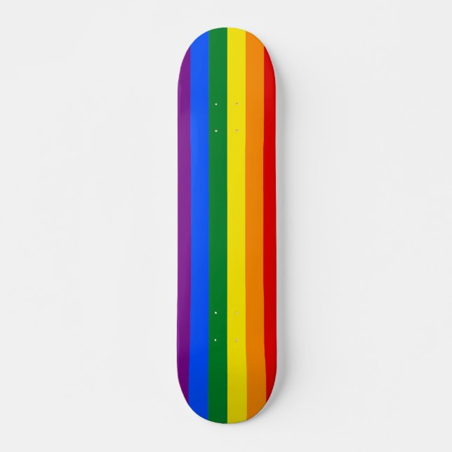 Skateboard Bandes arc-en-ciel personnalisées (Devant)