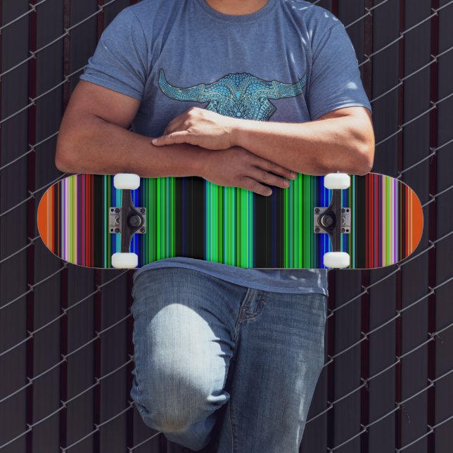 Skateboard Bandes minces et colorées - 1 (Extérieur 3)