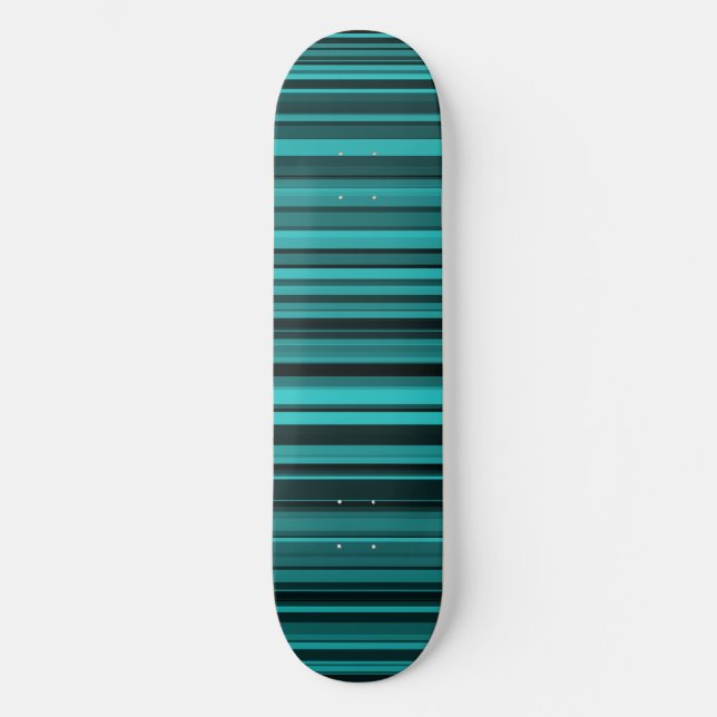 Skateboard Bandes noires turquoises (Recto)