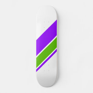 Skateboard Bandes sportives de course vert citron et violet s