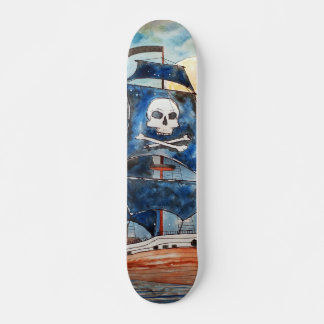 Skateboard Barco pirata con luna llena
