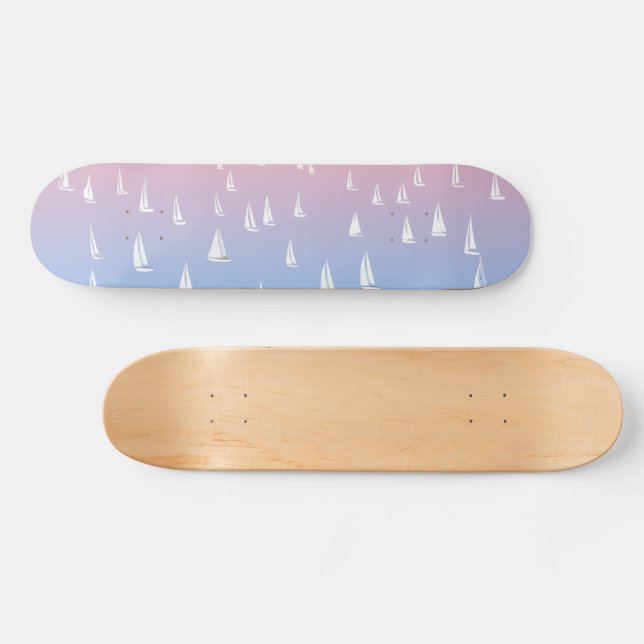 Skateboard Bateaux à voile sur l'océan (Horz)