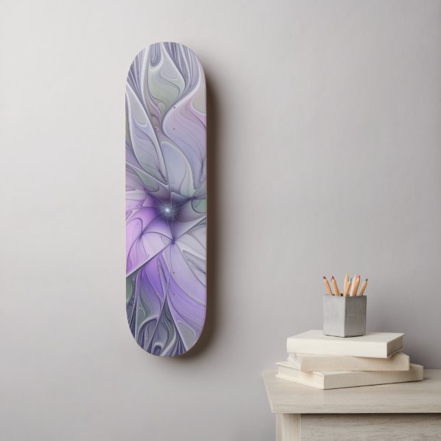 Skateboard Beauté étonnante Fleur d'art Abstrait fractal mode (Art mural)