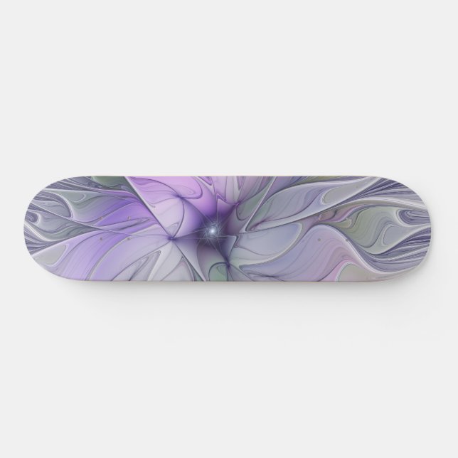 Skateboard Beauté étonnante Fleur d'art Abstrait fractal mode (Horz)