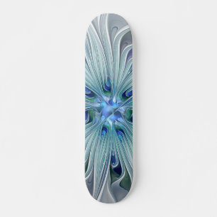 Skateboard Beauté florale Abstraite moderne Blue Pastel Flowe