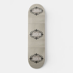 Skateboard Beige Black Stripe