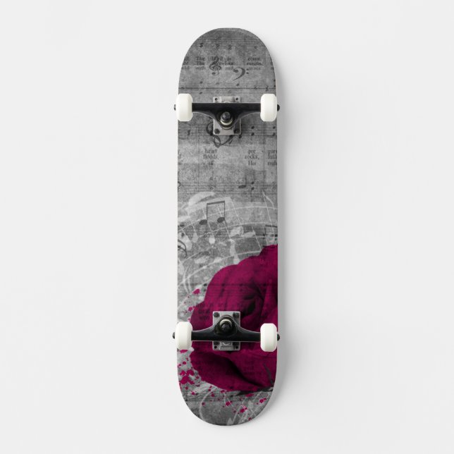 Skateboard Belle antiquité rose rose chaud éclat de peinture (Recto)