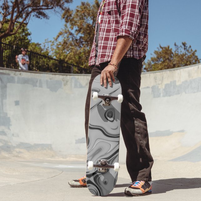 Skateboard Belle belle cendre gris texture couleur Art Imprim (Extérieur 2)