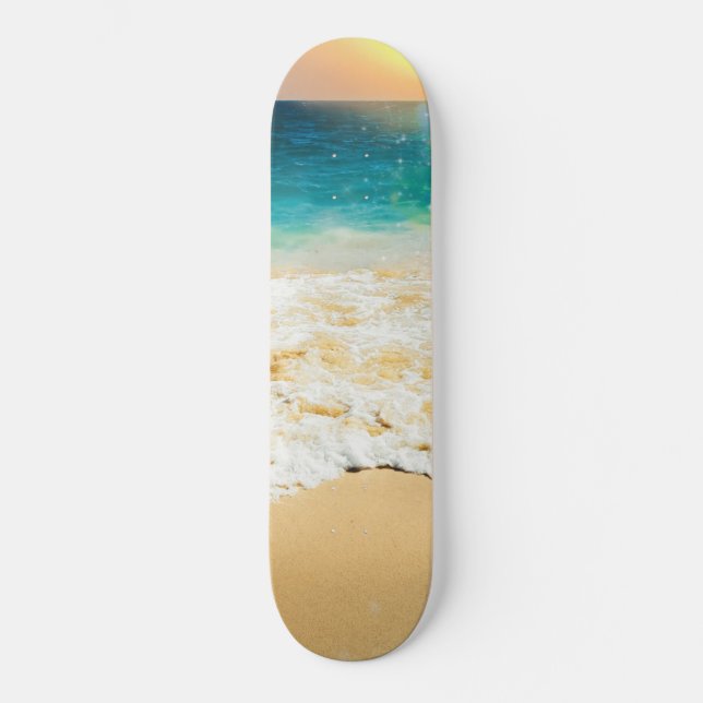Skateboard Belle plage d'été coucher de soleil (Recto)