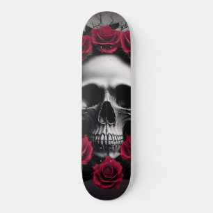 Skateboard Belle Rose foncée et gothique crâne Sigil