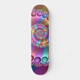 Skateboard Belles couleurs arc-en-ciel Art fractal Abstrait