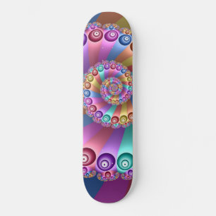 Skateboard Belles couleurs arc-en-ciel Art fractal Abstrait