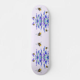 Skateboard Belles fleurs de printemps et vols d'abeilles - De