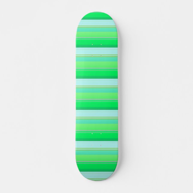 Skateboard Belles rayures vert aqua (Devant)