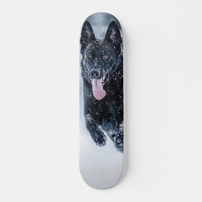 Skateboard Berger allemand noir dans la couverture de duvet d (Devant)