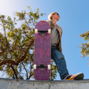 Skateboard Berry Parties scintillant Drip foncé violet et ros