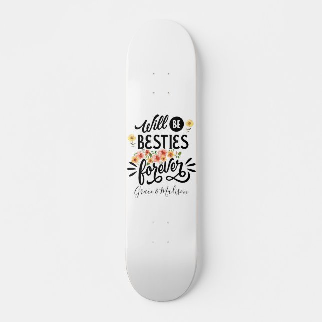 Skateboard Besties pour la vie BFF Friends Forever Cadeau (Devant)