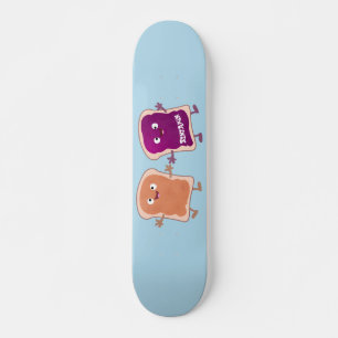 Skateboard Beurre d'arachide mignonne et caricature sandwich 
