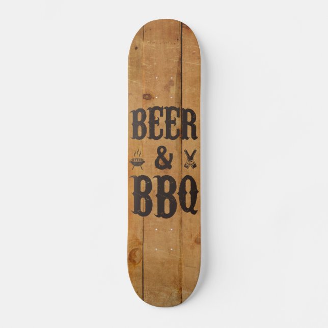 Skateboard Bière et BBQ (Recto)