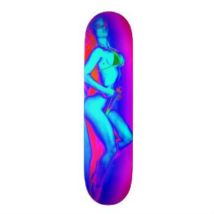Skateboard Bikini au néon de plage